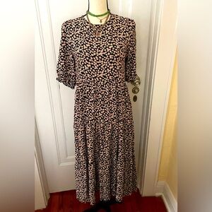 Zara NWOT Boho Floral Tiered Midi‎ Dress